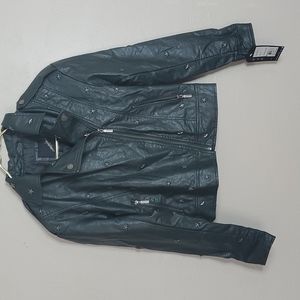 Collection B Vegan Leather Star Moto Jacket Size XS NEW WITH TAGS